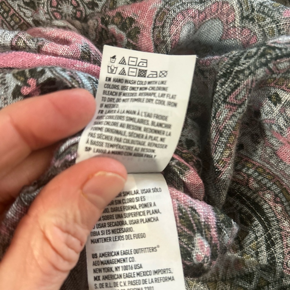 American Eagle Boho Paisley kimono sheer lightweight cardigan Open-Front Shrug - Picture 9 of 10